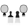 4 PCS Afro Hair Styling Metal Picks for Black Men, Hair Racket for Wig Braid Comb Fist Design Wide Tooth Picks, Hairdressing Styling Tool for Curly Natural Hair view 1