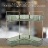 2 Tier Bathroom Countertop Organizer,Corner Makeup Skincare Organizer,for Cosmetic Skincare Perfume,for Bathroom Kitchen (Dark Green) view 4