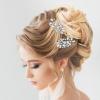 2 Pcs Crystal Bride Wedding Hair Comb, Silver Rhinestone Silver Bridal Side Comb Bridal Hairpieces Bridesmaid Clips Accessories, Silve-Bridal-Headpiece Wedding Hair Piece for Women and Girls view 3