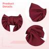 Elegant Burgundy Hair Barrette, Oversized Bow Accessory For Weddings view 3