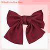 Elegant Burgundy Hair Barrette, Oversized Bow Accessory For Weddings view 4