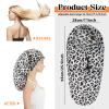 2 Pcs Large Shower Cap for Braids, Extra Long Shower Cap for Women Long Hair & Locs, Waterproof Hair Bonnets for Dreadlocks Drawstring Bath Caps for Women & Men (Leopard, Cow Print) view 2