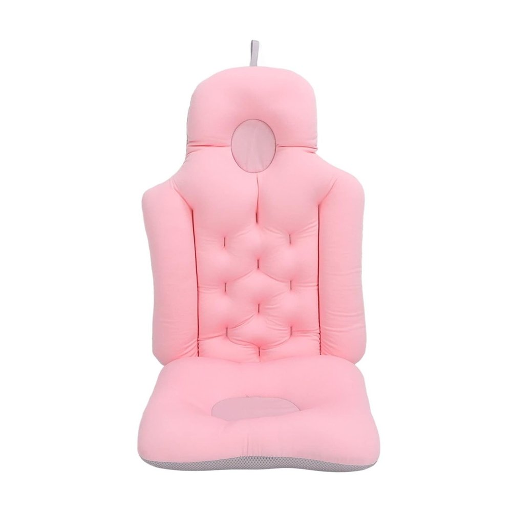 Bathtub Cushion Soft Breathable Headrest Back Support for Adults Spa Bath Relaxation EPS Foam Blue 35 x 16 Inches(Pink)