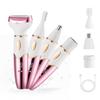 4-in-1 Women's Electric Razor & Bikini Trimmer - Rechargeable Wet/Dry Painless Hair Remover for Face, Eyebrow, Leg, Armpit & Pubic Area with LED Display view 1