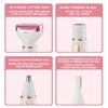4-in-1 Women's Electric Razor & Bikini Trimmer - Rechargeable Wet/Dry Painless Hair Remover for Face, Eyebrow, Leg, Armpit & Pubic Area with LED Display view 3