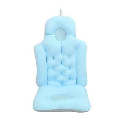 Bathtub Cushion Soft Breathable Headrest Back Support for Adults Spa Bath Relaxation EPS Foam Blue 35 x 16 Inches(Blue)