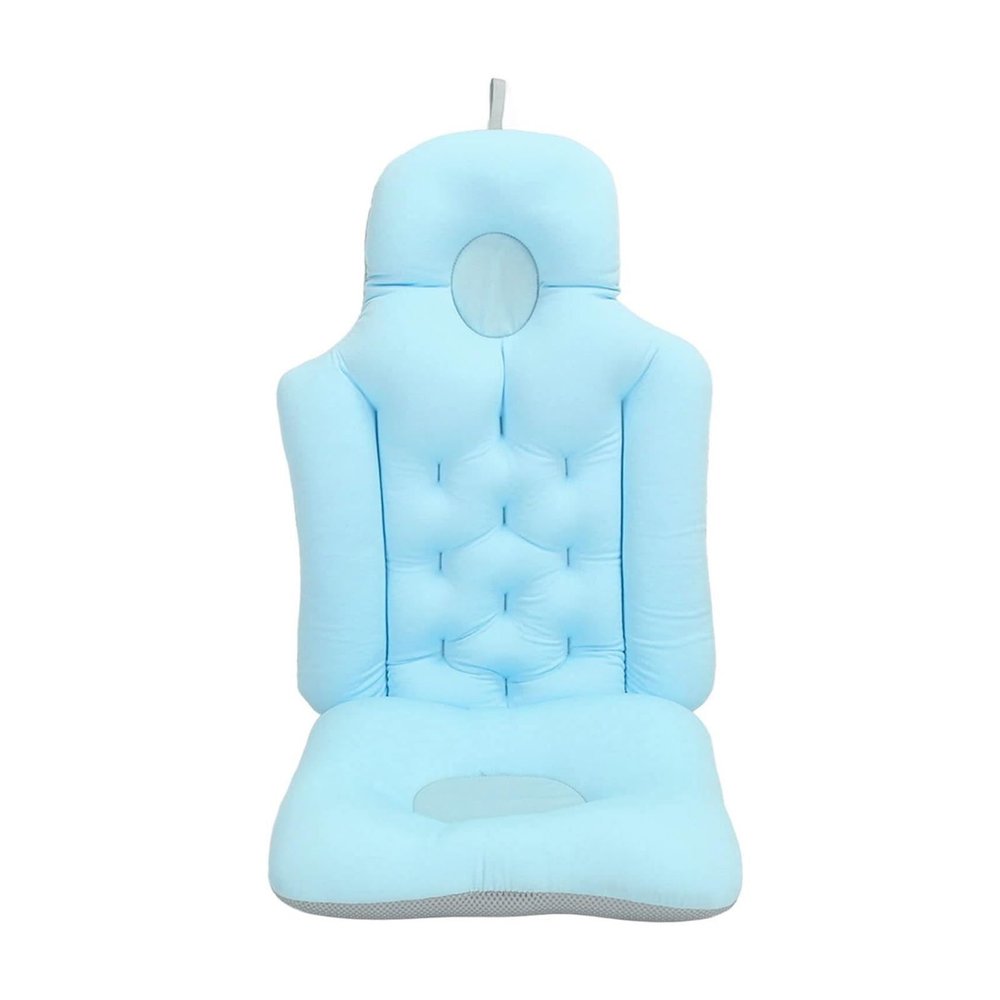 Bathtub Cushion Soft Breathable Headrest Back Support for Adults Spa Bath Relaxation EPS Foam Blue 35 x 16 Inches(Blue)