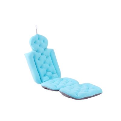18.9" Full Body Bath Pillow for Bathtub, 2.7" Thick Bath Cushion with Head and Neck Support, Quick Dry Mesh, Waterproof(Blue)