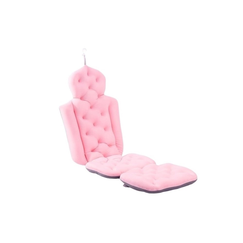 18.9" Full Body Bath Pillow for Bathtub, 2.7" Thick Bath Cushion with Head and Neck Support, Quick Dry Mesh, Waterproof(Pink)