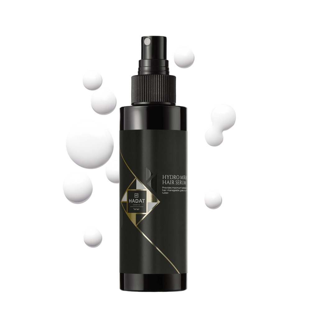 HADAT Hydro Miracle Hair Serum  Heat Protectant for Frizz Control, Shine & Detangling  Made in Israel  Sulfate & Paraben Free  For All Hair Types  3.70 fl oz