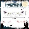 10Pcs Glitter Freckles Face Tattoo,Halloween Face Glitter Makeup Patches Horror Sparkle Freckles Patches Waterproof Makeup Speckles for Face Accessories Festival Rave view 2