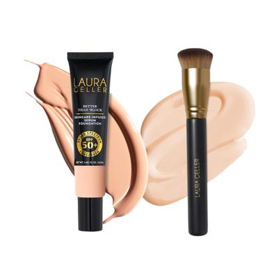 LAURA GELLER Better Than 'Block + Foundation Brush - Skincare-Infused Serum Foundation Broad Spectrum SPF 50+, Fair