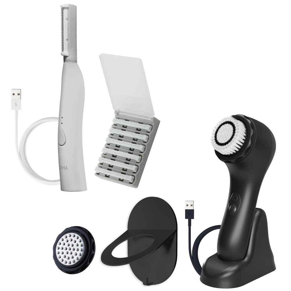 SPA SCIENCES - SIMA Patented Dermaplane Razor w/ 7 Weeks Treatment + NOVA Sonic Cleansing Brush
