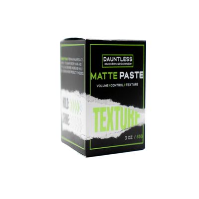 Dauntless Matte Paste  Firm Hold Texturizing Hair Paste for Men & Women  Matte Finish with Kaolin & Bentonite Clay  Vegan, Cruelty-Free, Water-Based Styling Cube - 3oz