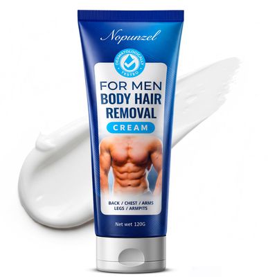 Hair Removal Cream for Men: Sensitive Depilatory Cream for Men - Body Legs Chest Underarms Intimate Areas - Vitamin E - Painless Effective Flawless Soothing Easy - Hair Remover - Gentle Formula - 120g