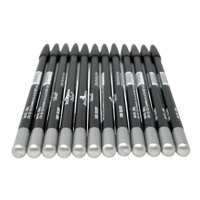 12 pcs Italia-Deluxe Ultra Fine Eyeliner, Creamy, Long Lasting, High Pigmented Pencil (1005 SILVER)