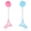 2pcs Silicone Facial Cleansing Brush, Dual-Ended Face Scrubber Exfoliator Pore Mask Cleaning Brush Lip Scrub Exfoliating for Massaging, Makeup Skincare Removal (Blue, Pink) view 1