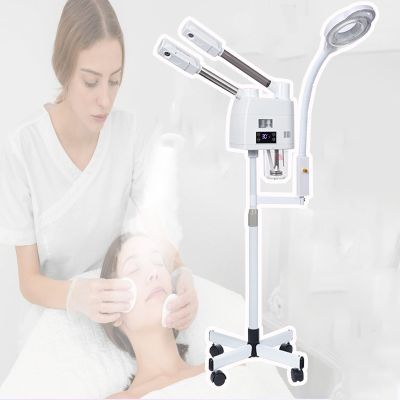 Hydrating Double Spray Steamer,3-5min Hot Mist,24w Stable Light Source,8X Magnification,650ml Water Tank,Nano Atomization,Fast Fogging,Smart Touch,for Skin Deep Clean,White