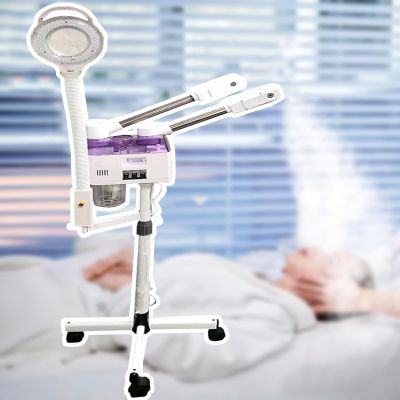 3 in 1 Facial Steamer,Led Energy-Saving Lamp Beads,Reflective 8X Magnifying Glass,Hot&Cold Mist Function,Fast Fogging,Manual Button Control,for Skin Deep Clean,for Salon,Spa,Purple