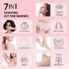 Electric Shavers for Women, 7 in 1 Hair Removal Kit with Epilator Bikini Trimmer Face Razor Body Brush Face Massager Foot Callus Remover, IPX7 Waterproof Lady Razors Set for Legs Armpit Bikini Pubic view 2
