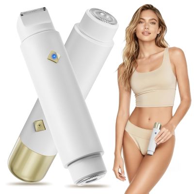 Bikini Trimmer for Women, 2-in-1 Rechargeable Electric Razor for Pubic Hair, IPX7 Waterproof Wet & Dry Use, Painless Electric Shaver for Private Area Bikini Shaver for Legs, Face, and Underarms