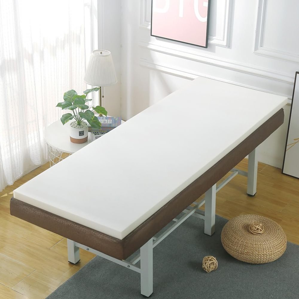 7.7cm,190 * 80cm(T),LDLCYCN Thicken Massage Table Memory Foam High Density Spa Bed Pad Lash Bed Topper Without Hole Massage Table Mattress Pad for Beauty Salon Massage Square Trapezoidal Head