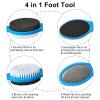 Beomeen Pumice Stone Brush for Feet 4 in 1, Foot File Callus Remover, Foot Rasp and Sand Paper Pedicure Tools with Handle, Shower Foot Scrubber, Soft Smooth Feet for Home Foot Care,4 Pack view 3