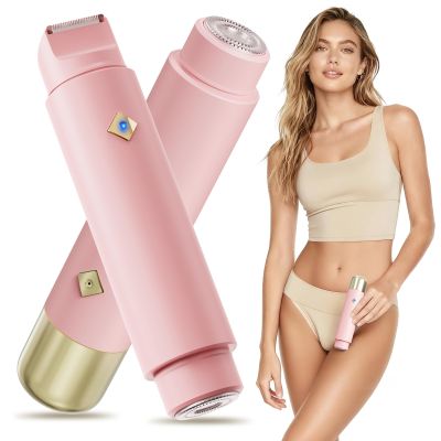 Bikini Trimmer for Women, 2-in-1 Rechargeable Electric Razor for Pubic Hair, IPX7 Waterproof Wet & Dry Use, Painless Electric Shaver for Private Area Bikini Shaver for Legs, Face, and Underarms