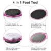 Beomeen Pumice Stone Brush for Feet 4 in 1, Foot File Callus Remover, Foot Rasp and Sand Paper Pedicure Tools with Handle, Shower Foot Scrubber, Soft Smooth Feet for Home Foot Care,4 Pack view 3