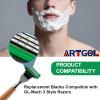 36 Blades Replacement Parts for GL-Mach 3 Style Razors (Green), Wet Razors Men's Blades Value Packs view 4