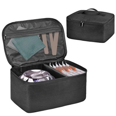 BOHEMIABY Portable Wax Warmer Bag, Waxing Machine Storage Organizer Case for Hard/Soft Wax Pots, Tools, Accessories with Separators, Mesh Pockets for Beauticians, Home Salon & Travel