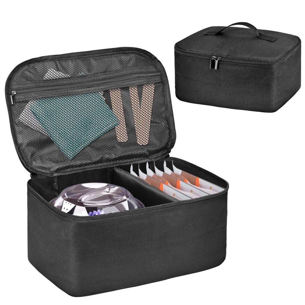 BOHEMIABY Portable Wax Warmer Bag, Waxing Machine Storage Organizer Case for Hard/Soft Wax Pots, Tools, Accessories with Separators, Mesh Pockets for Beauticians, Home Salon & Travel