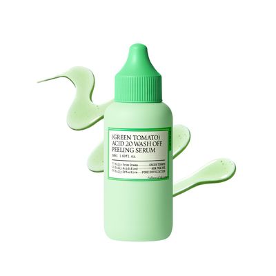 FULLY Green Tomato Acid 20 Exfoliating Wash Off Serum, 21% AHA+BHA+PHA for Dead Skin, Magic Green Potion, Body Exfoliator, for Strawberry Skin, Smooth Texture, Korean Vegan Skincare, 1.69 fl.oz