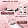 2 in 1 Women Electric Shaver - Dual Head Bikini Trimmer for Women Waterproof Wet & Dry Use Body Hair Trimmer and Facial Hair Remover, Painless Razors for Bikini Underarm Leg Arm Body Face, Pink view 2