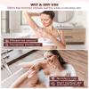 2 in 1 Women Electric Shaver - Dual Head Bikini Trimmer for Women Waterproof Wet & Dry Use Body Hair Trimmer and Facial Hair Remover, Painless Razors for Bikini Underarm Leg Arm Body Face, Pink view 4