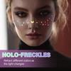10 Pcs Holographic Multicolor Glitter Freckles, Glow Up Laser Silver Glitter Freckles Face Tattoo, Waterproof Face Sparkle Freckles, Long-lasting 48h Temporary Tattoos for Women view 3