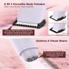 2 in 1 Women Electric Shaver - Dual Head Bikini Trimmer for Women Waterproof Wet & Dry Use Body Hair Trimmer and Facial Hair Remover, Painless Razors for Bikini Underarm Leg Arm Body Face, Purple view 2