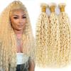12A Blonde Bundles Human Hair 613 Bundle Unprocessed Brazilian Virgin Human Hair Water Wave 3 Bundles 16 18 20 Inch Double Weft Weave Hair Extension for Women 300g Total view 1