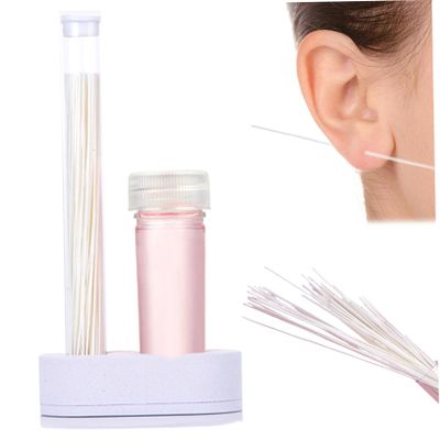SHITOOMFE Ear Hole Cleaner, Disposable Piercing Hole Cleaner, 70PCS Piercing Floss with 15ml Cleaning Solution, Odor Removal Ear for Girls Women, Earring