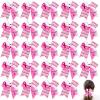 24Pcs 7 Inch Breast Cancer Awareness Cheer Bows Pink Cheer Bow Large Breast Cancer Bow Pink Ribbon Hair Bow Elastic for Teenage Women Cheerleader Charity view 1