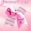 24Pcs 7 Inch Breast Cancer Awareness Cheer Bows Pink Cheer Bow Large Breast Cancer Bow Pink Ribbon Hair Bow Elastic for Teenage Women Cheerleader Charity view 2