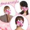 24Pcs 7 Inch Breast Cancer Awareness Cheer Bows Pink Cheer Bow Large Breast Cancer Bow Pink Ribbon Hair Bow Elastic for Teenage Women Cheerleader Charity view 4