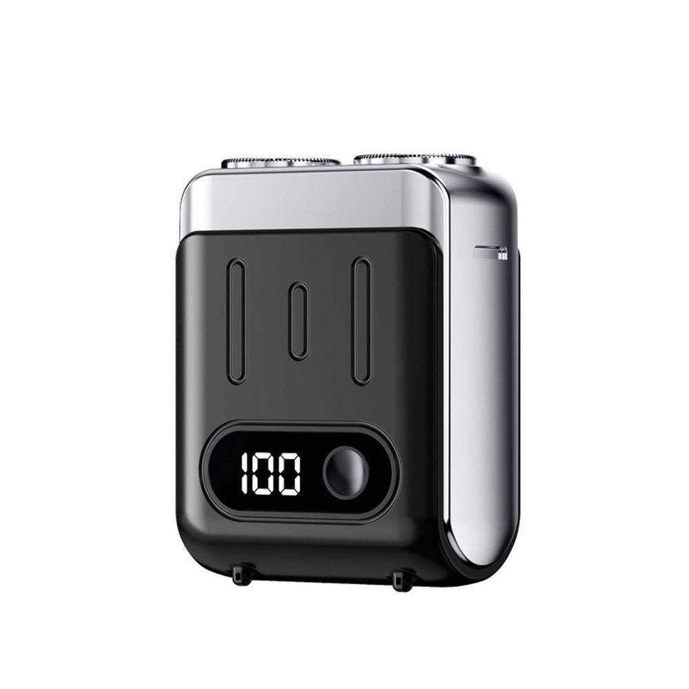 Mini Electric Shaver, Luggage Electric Shaver, Rechargeable Travel Razor, for Men, Portable Razor, Waterproof Facial Hair Removal, USB Rechargeable Long Lasting for Home (Upgraded Black)