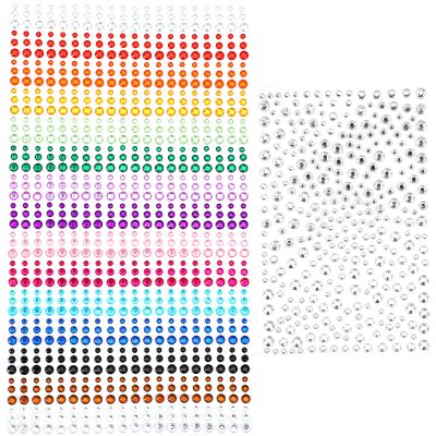 1250 PCS Face Gems, Self Adhesive Rhinestones for Makeup Eyes Rhinestones Face Jewels Rainbow Gems Faces Stick On, Body Eye Makeup Gem Festival Accessories Costume for Women (Colourful)