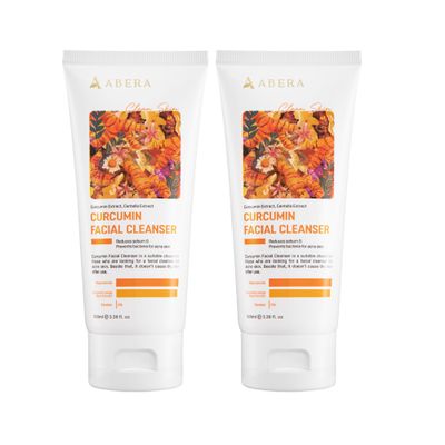 ABERA Turmeric Face Wash for Acne-Prone & Sensitive Skin 4-in-1 Curcumin Cleanser with Niacinamide, BHA & Centella Gentle pH Balanced, Non-Comedogenic, Sulfate Free Facial Cleanser (2 BOX)