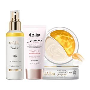 d'alba Piedmont White Truffle Spray Serum & Waterfull Tone-Up Sunscreen BROAD SPECTRUM SPF 50+, Double Serum & Cream