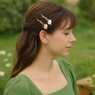 HOBBIESAY 9Pcs Vintage Calla lily Leaves Hairpin Boho Calla lily Leaf Hair Clip Gold Silver Hair Barrette Bridal Hairs Accessories Metal Leaf Head Clips for DIY Women Party Festival Decoration