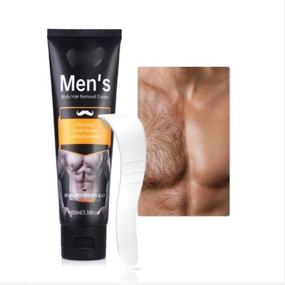 Intimate/Private At Home Hair Removal Cream for Men - Painless, Flawless, Soothing Depilatory for Unwanted Coarse Male Body Hair