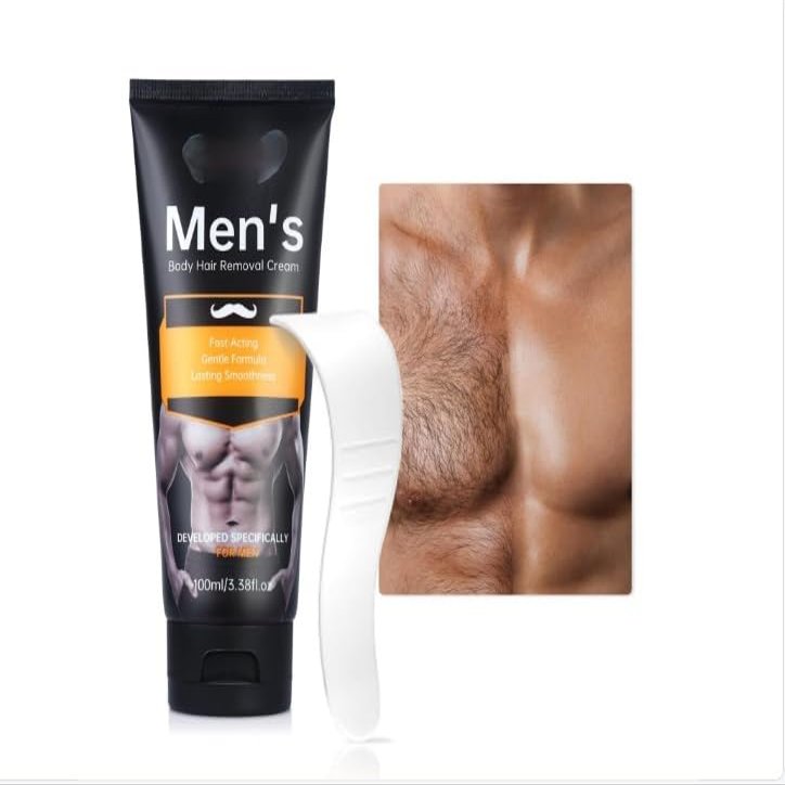 Intimate/Private At Home Hair Removal Cream for Men - Painless, Flawless, Soothing Depilatory for Unwanted Coarse Male Body Hair