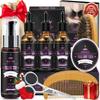 Boyfriend Birthday Gifts,Beard Care Kit Includes 3 Scented Beard Oil,Grapefruit Beard Shampoo & Balm, Brush, Comb,Scissors,Cool Men Stuff Christmas Stocking Stuffers Gifts for Men Him Dad Husband view 1